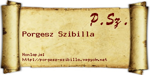 Porgesz Szibilla névjegykártya